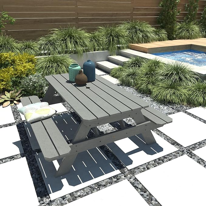 highwood Hometown Picnic Table, 6 Foot, Eucalyptus