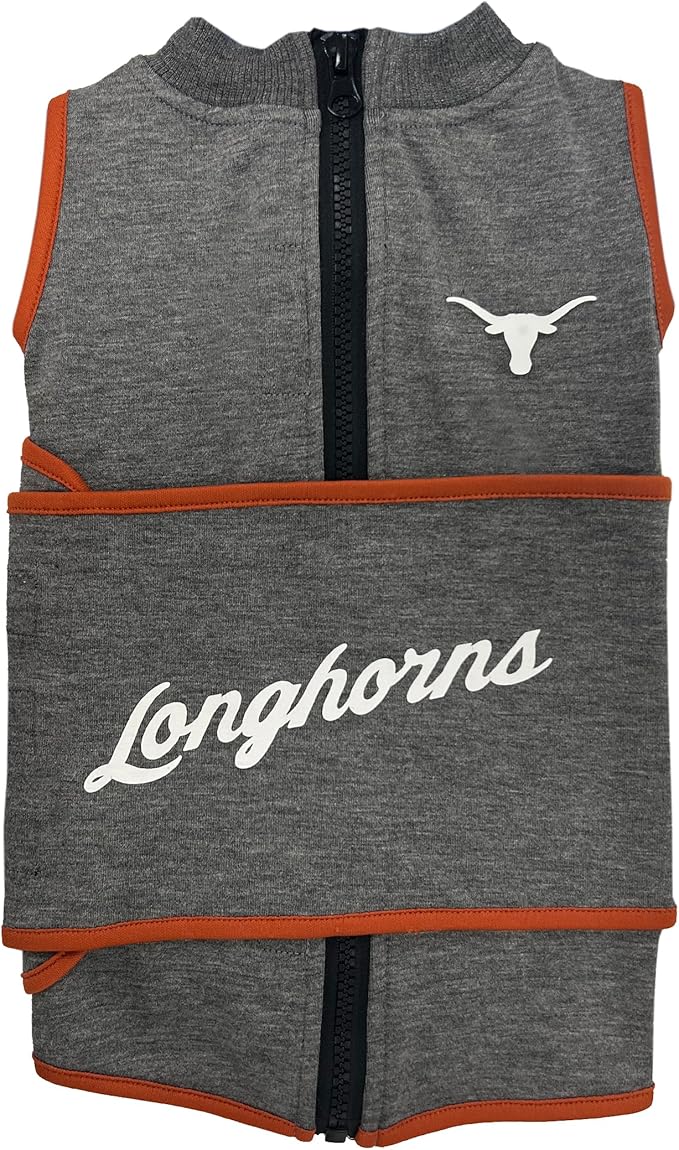 NCAA Texas Longhorns Dog Anxiety Shirt Calming Soothing Vest, for Dogs & Cats with Anxiety, Fears, Fireworks, Loud Noises, Dark, Lonely Keeps Dogs Calm Feeling Safe, Relaxing Jacket, X-Small