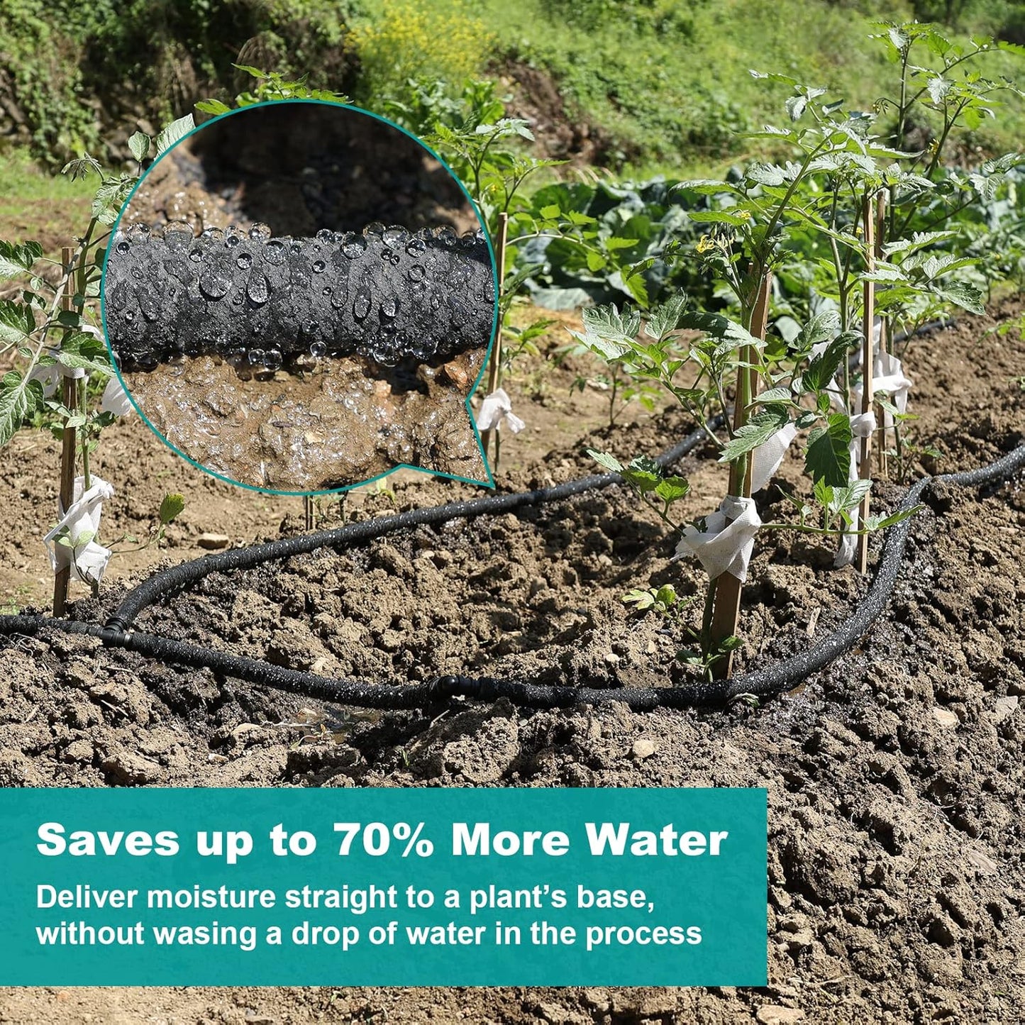 10 FT Soaker Hose 1/2" Heavy Duty Garden Hose to Save 70% Water Drip Irrigation Kit for Lawn/Yard Landscaping Beds (10FT)