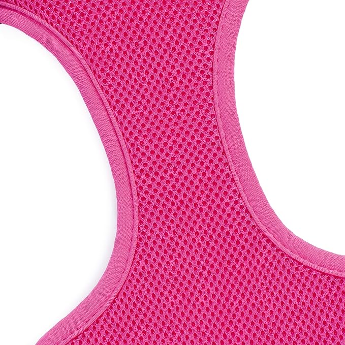 Mile High Life Step in Dog Harness for Small Dogs No Pull, Easy Get on Air Mesh Vest Harness, Adjustable Easy Closures Both Neck and Chest (Hot Pink, M Chest 15.7"-23.2")