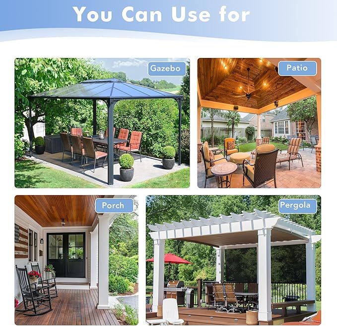 HolidayIdeas White Outdoor Sheer Curtains for Patio Waterproof, 2 Panels - 54 x 95 Inch - Light Filtering Voile Outside Curtains Grommet Drapes for Front Porch, Gazebo, Pergola, Backyard