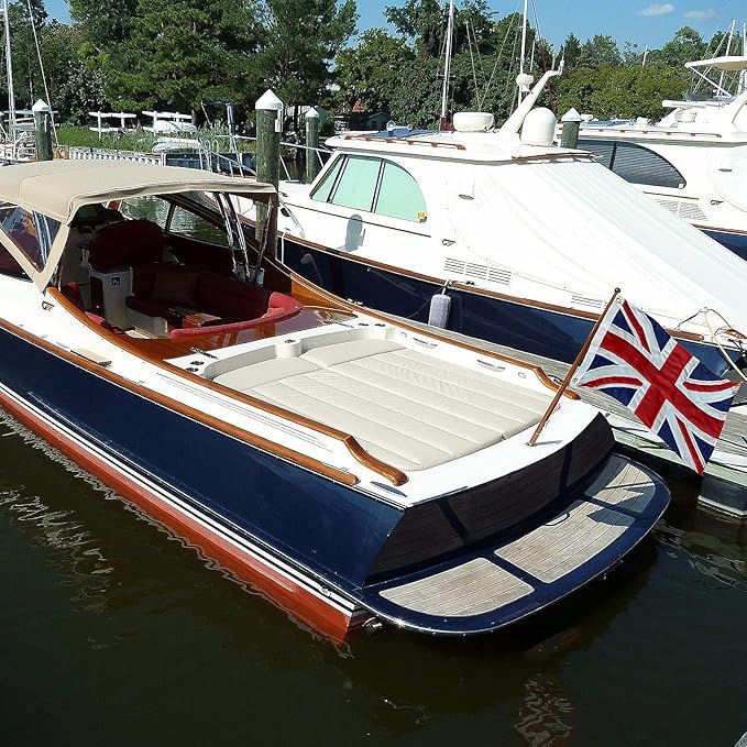Homissor British Flag 12x18 Union Jack England Boat Flags Embroidered Sewn Stripes United Kingdom 1x1.5 UK Flag Heavy Duty Outdoor