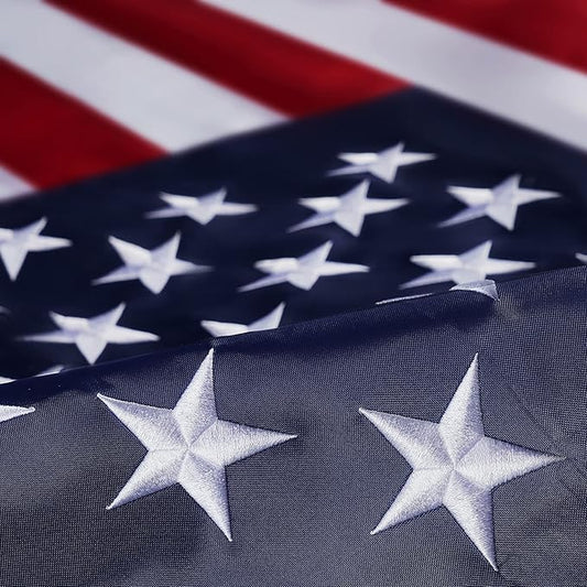 Homissor American Flags 3x5 for Outside US Flag - USA Outdoor Heavy Duty United State Flag Embroidered Stars Durable Nylon for All Weather High Wind Sewn Stripes With Brass Grommets