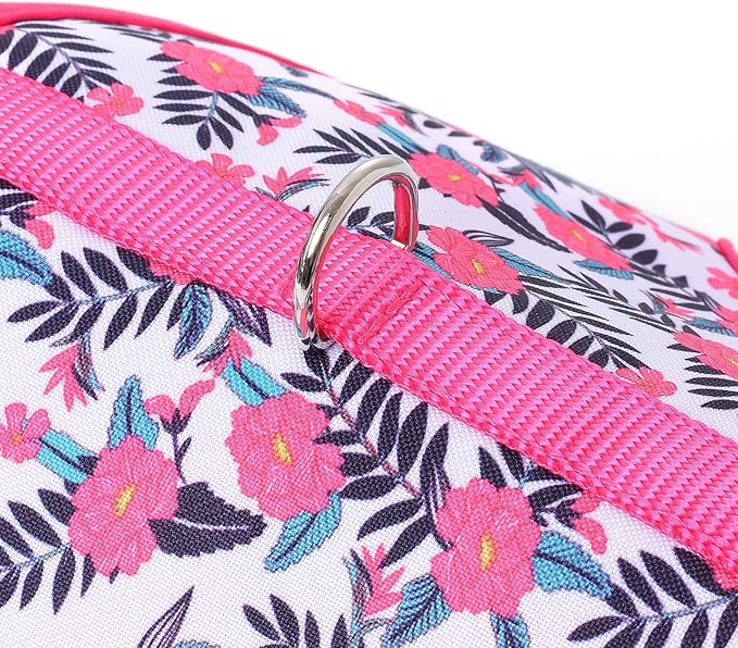 Mile High Life Dog Harness, Air Mesh Floral Vest Harness for 20 lbs Small Dogs & Cats, Easy Get on Adjustable Easy Closures Both Neck and Chest(Peony, S Chest 16"-18")