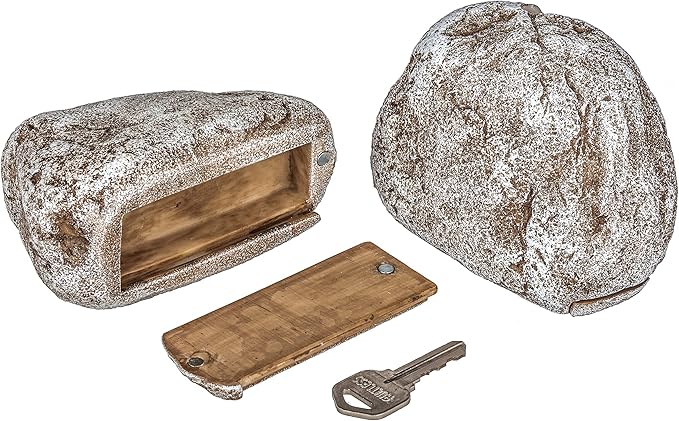 Hide a Key Fake Rock,Looks and Feels Like a Real Rock Spare Key Safe or other Small Objects for Outdoor Garden or Yard