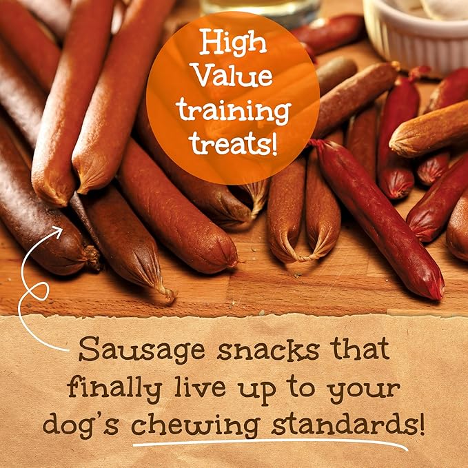 Happy Howie's Sausage Treats - Healthy Dog Treats, Flavorful, Slow Cooked, Natural Ingredients, Chewy, Hormone Free - Turkey, (Pack of 3)