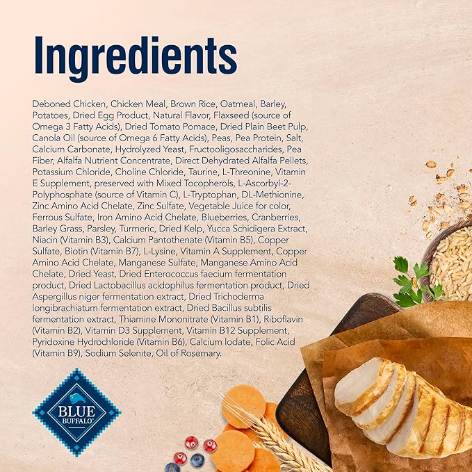 Blue Buffalo True Solutions Total Support Natural Dry Dog Food for Adult Dogs, Chicken, 4-lb. Bag